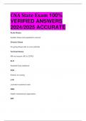 CNA State Exam 100%  VERIFIED ANSWERS  2024/2025 ACCURATE