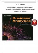 Business Analytics: Data Analysis & Decision Making, 8th Edition Test Bank by Albright and Winston's, ISBN: 9780357984581, All 19 Chapters Covered, Verified Latest Edition 