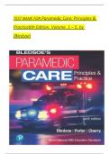 TEST BANK For Paramedic Care - Principles and Practice, 6th Edition, Volume 1 - 5 by Bledsoe, Verified Chapters, Complete Newest Version