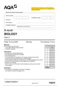 2023 AQA A-level BIOLOGY 7402/3 Paper 3 Question Paper & Mark scheme (Merged) June 2023 [VERIFIED]