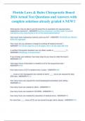 Florida Laws & Rules Chiropractic Board  2024 Actual Test Questions and Answers with  complete solutions already graded A NEW!!