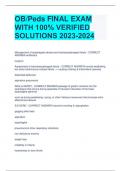 OB/Peds FINAL EXAM  WITH 100% VERIFIED  SOLUTIONS 2023-2024