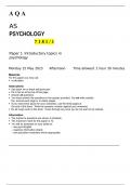 AQA AS LEVEL Psychology paper 1 QUESTION PAPER June 2023