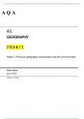 AQA AS level Geography paper 1 mark-scheme June 2023