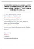 WEST COAST EMT BLOCK 3 2024 LATEST  VESION REAL EXAM WITH (360) VERIFIED  QUESTIONS & CORRECTLY HIGHLIGHTED  ANSWERS RANKED A+.