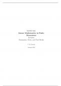 MATH 5101: Linear Mathematics in Finite Dimensions