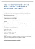 HESI EXIT COMPREHENSIVE B EVOLVE PRACTICE QUESTIONS & CORRECT ANSWERS WITH RATIONALES