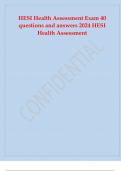 HESI Health Assessment Exam 40 questions and answers 2024 HESI Health Assessment.