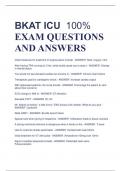 LATEST 2024 BKAT ICU 100% EXAM QUESTIONS AND ANSWERS