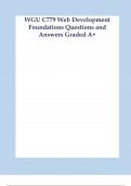 WGU C779 Web Development Foundations Questions and Answers Graded.