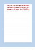 WGU C779 Web Development Foundations Questions And Answers Graded A+ 2023 2024