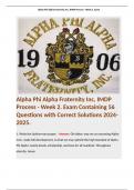 Alpha Phi Alpha Fraternity Inc, IMDP Process - Week 2. Exam Containing 56 Questions with Correct Solutions 2024-2025. 