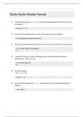 Study Guide Questions and Correct Answers