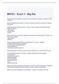 MH701 - Exam 1 - Big Set Questions and Answers