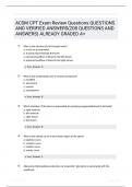 ACSM CPT Exam Review Questions QUESTIONS AND VERIFIED ANSWERS208 QUESTIONS AND ANSWERS ALREADY GRADED A