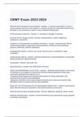 CBMT Exam 2023-2024 Questions with correct Answers