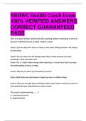 BEST REVIEW NBHWC Health Coach Exam 100% VERIFIED ANSWERS  CORRECT GUARANTEED  PASS