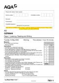 2023 AQA AS GERMAN 7661/1 Paper 1 Listening, Reading and Writing Question Paper & Mark  scheme (Merged) June 2023 [VERIFIED] AS GERMAN