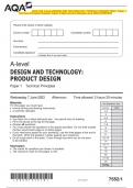 2023 AQA A-level DESIGN AND TECHNOLOGY: PRODUCT DESIGN 7552/1 Paper 1  Technical Principles Question Paper & Mark scheme (Merged) June 2023 [VERIFIED]