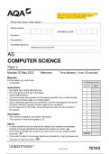 2023 AQA AS COMPUTER SCIENCE 7516/2  Paper 2 Question Paper & Mark scheme  (Merged) June 2023 [VERIFIED]