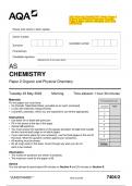 2023 AQA AS CHEMISTRY 7404/2 Paper 2  Organic and Physical Chemistry Question  Paper & Mark scheme (Merged) June 2023  [VERIFIED]