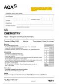 2023 AQA AS CHEMISTRY 7404/1 Paper 1  Inorganic and Physical Chemistry Question  Paper & Mark scheme (Merged) June 2023  [VERIFIED]