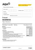 2023 AQA A-level BUSINESS 7132/3 Paper 3  Business 3 Question Paper & Mark scheme  (Merged) June 2023 [VERIFIED]