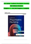 TEST BANK For Keltners Psychiatric Nursing, 9th Edition (Steele), Verified Chapters 1 - 36, Complete Newest Version