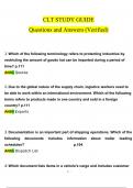 CLT STUDY GUIDE  Questions and Answers (2024 / 2025) (Verified Answers)