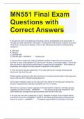 MN551 Final Exam  Questions with  Correct Answers