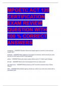 MPOETC ACT 120  CERTIFICATION  EXAM REVIEW QUESTION WITH  100 % CORRECT  ANSWERS