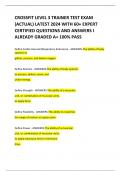 CROSSFIT LEVEL 3 TRAINER TEST EXAM  (ACTUAL) LATEST 2024 WITH 60+ EXPERT  CERTIFIED QUESTIONS AND ANSWERS I ALREADY GRADED A+ 100% PASS 