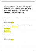 GCAP INDUSTRIAL AMMONIA REFRIGERATION TRAINING TEST (ACTUAL) LATEST 2024 WITH 80+ EXPERT CERTIFIED QUESTIONS AND ANSWERS I ALREADY GRADED A+ 