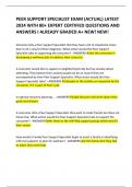 PEER SUPPORT SPECIALIST EXAM (ACTUAL) LATEST 2024 WITH 80+ EXPERT CERTIFIED QUESTIONS AND ANSWERS I ALREADY GRADED A+ NEW! NEW!   