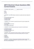 ABYC Electrical 2 Exam Questions With Correct Answers