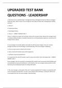 UPGRADED TEST BANK  QUESTIONS - LEADERSHIP