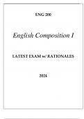 ENG 200 ENGLISH COMPOSITION I EXAM Q & A WITH RATIONALES 2024 HONDROS.