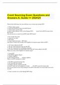 Cvent Sourcing Exam Questions and Answers A, Guide >> 202425