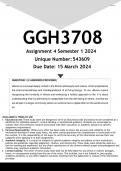 GGH3708 Assignment 4 (ANSWERS) Semester 2 2024 - DISTINCTION GUARANTEED