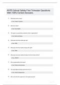 NYPD School Safety First Trimester Questions With 100 Correct Answers 