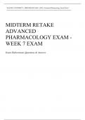 MIDTERM RETAKE ADVANCED PHARMACOLOGY EXAM - WEEK 7 EXAM