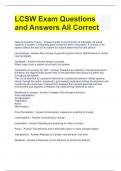 LCSW Exam Questions and Answers All Correct