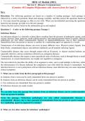 HESI A2 Module (2021) SECTION I - READING COMPREHENSION (Contains All Complete 90 Questions with Answers from Set 1and 2) SET 1