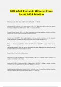 NUR 6541 Pediatric Midterm Exam Latest 2024 Solution 