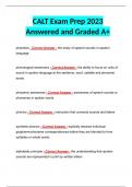 CALT Exam Prep 2023 Answered and Graded A+