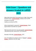 CASA Exam | Questions and Answers Graded A+ LATEST 2023