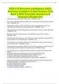 ISDS 415 Business Intelligence (CH3), Business Analytics & Data Science Test Bank || With Complete Questions & Solutions (Graded A+)