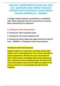 HESI EXIT COMPREHENSIVE EXAM 2023-2024 100+ QUESTIONS AND CORRECT DETAILED ANSWERS WITH RATIONALES (NIGHTINGALE COLLEGE NURSING) |A+ GRADED|