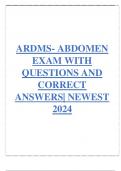 ARDMS- ABDOMEN EXAM WITH QUESTIONS AND CORRECT ANSWERS| NEWEST 2024