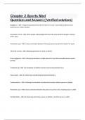 Chapter 2 Sports Med Questions and Answers ( Verified solutions)